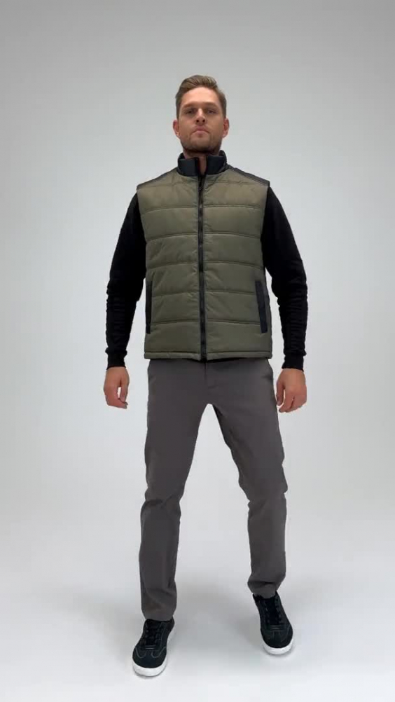 Жилет КОТПРОФИ утепленный хаки/черный